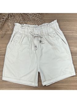 Short Sarja Cenoura Sininho Bege Claro