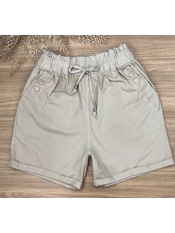 Short Sarja Cenoura Sininho Bege Médio