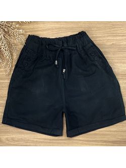 Short Sarja Cenoura Sininho Preto