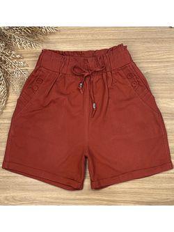 Short Sarja Cenoura Sininho Terra Cota