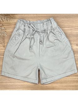 Short Sarja Cenoura Sininho Cinza Claro