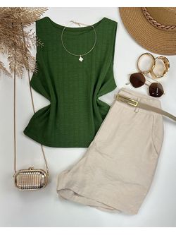 Blusa Canelada Verde