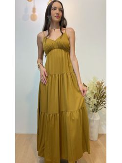 Vestido Midi Sarjado Caramelo - LOJA ANDRESSA FREITAS