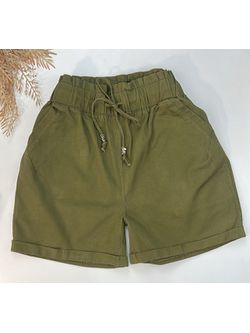 Short Sarja Cenoura Sininho Verde Sem Botões 