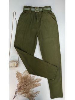Calça Cenoura Com Cinto Encapado Terra Cota