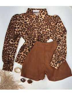 Camisa Animal Print Caramelo 