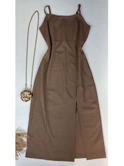 Vestido Mid Linho Bege
