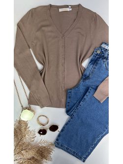 Cardigan Tricot Bege - LOJA ANDRESSA FREITAS