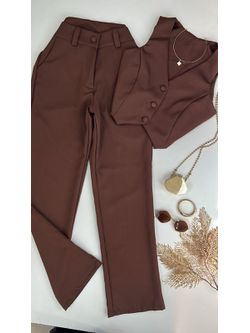 Conjunto Wide Leg Alfaiataria e Colete