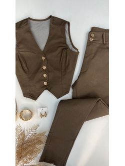 Conjunto Sarja calça skinny e Colete