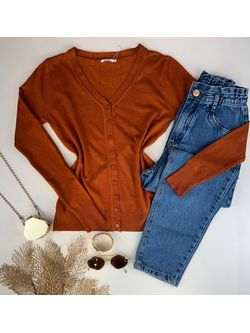 Cardigan Tricot Terra Cota - LOJA ANDRESSA FREITAS