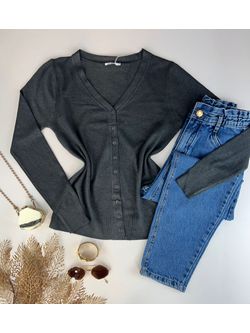 Cardigan Tricot Mescla - LOJA ANDRESSA FREITAS