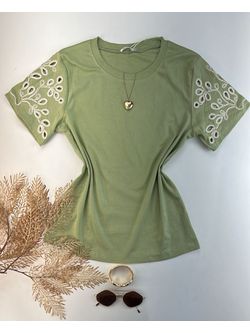 Blusa Manga Bordada Verde
