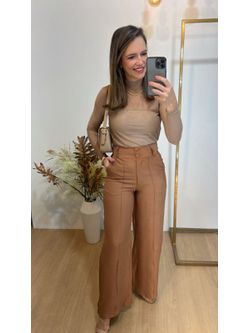Calça Wide Leg Marrante Caramelo - LOJA ANDRESSA FREITAS