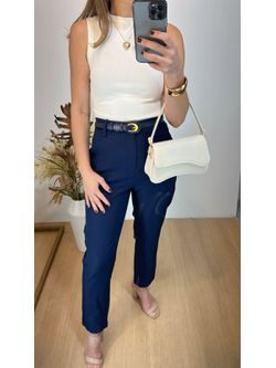 Calça Alfaiataria Premium Azul Marinho - LOJA ANDRESSA FREITAS