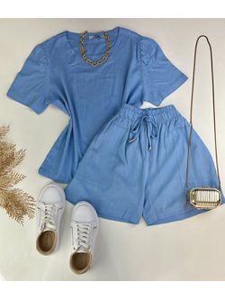 Conjunto Princess Azul Céu - LOJA ANDRESSA FREITAS