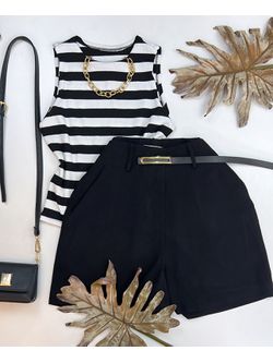 Short Alfaiataria Marrante Preto - LOJA ANDRESSA FREITAS