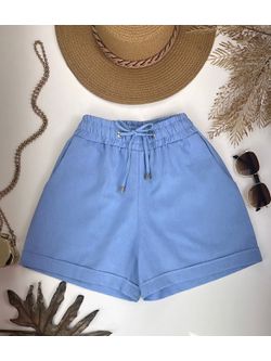 Short Boxer Linho Azul Céu 