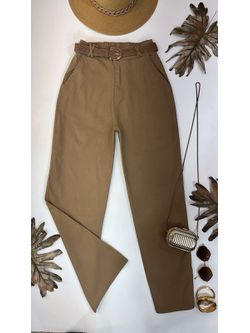 Calça Sarja Reta Marrom Claro 
