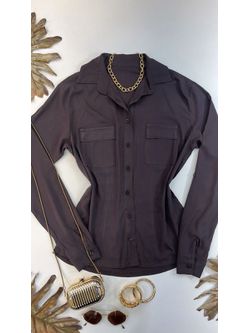 Camisa Viscose Marrom Escuro - LOJA ANDRESSA FREITAS