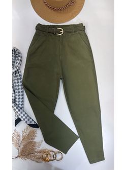 Calça Sarja Cenoura Aladim Verde Militar