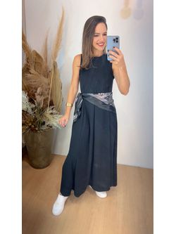 Vestido Em Malha Longo Preto - LOJA ANDRESSA FREITAS