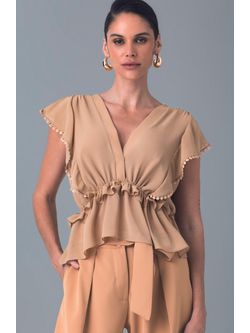 Blusa Chiffon com Renda Colinhas - Patricia Rios