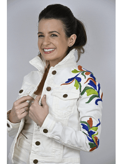 Jaqueta Jeans Off White Modelo Sorrento - BIAAGUILA