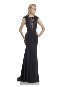 Vestido com Bordado Preto - Patricia Rios