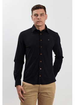 Camisa TecnoMart Manga Longa Botão Madeira - CINTAS GLAMOUR