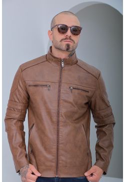 Jaqueta Pu Estonado Peluciado - Vintage Style