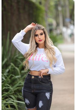 CROPPED REVEZA ELÁSTICO COM MANGA - Vintage Style