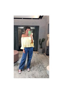 BLUSA OMBRO A OMBRO AMARELO - LATELIE 