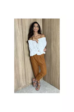 CALÇA COZY MALHA CAMELO - LATELIE 