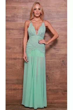 VESTIDO ESPIRITO SANTO VERDE ÁGUA - LATELIE 