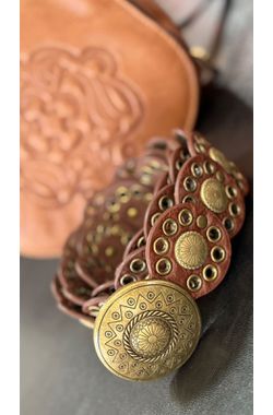 Cinto Boho Ocidental - MARROM - 67850 - Madame Chérie