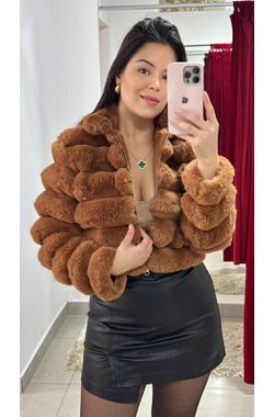 Casaco Peluciado - CARAMELO - 70935 - Madame Chérie