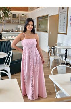 Vestido Longo Color - ROSA - 71154 - Madame Chérie