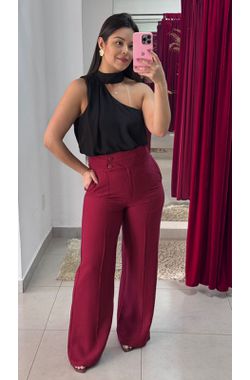 Blusa Alfaiataria Choker - PRETA - 67652 - Madame Chérie