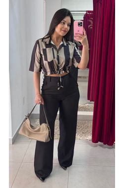 Pantalona Alfaiataria - PRETO - 66150 - Madame Chérie