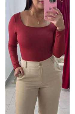 Body Poliamida Manga Longa - MARSALA - 63777 - Madame Chérie