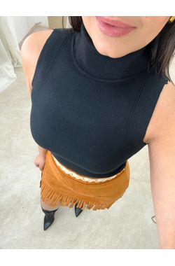 Regata Gola Alta Modal - PRETA - 61759 - Madame Chérie