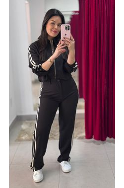 Calça Pantalona Alfaiataria Adidas - PRETA - 7101... - Madame Chérie