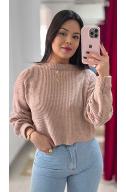 Cropped Tricot Mousse - ROSÊ - 70317 - Madame Chérie