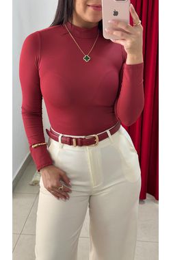 Body Poliamida Manga Longa - MARSALA - 63777 - Madame Chérie