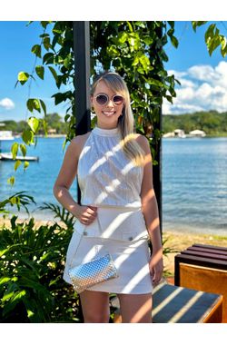 Saia Alfaiataria Peplum - BRANCA - 64408 - Madame Chérie