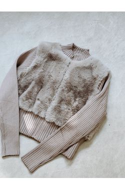 Casaco Tricot Peluciado - CAMEL - 70461 - Madame Chérie