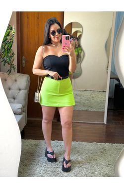 Short Saia Zara - VERDE LIMA - 59596 - Madame Chérie