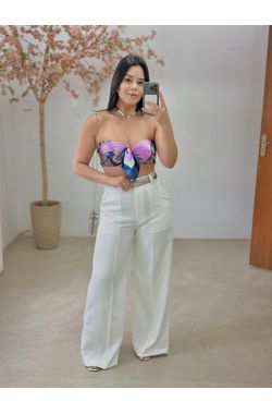 Pantalona Alfaiataria - BRANCA - 63227 - Madame Chérie