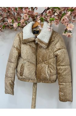 Jaqueta Puffer Paetê - DOURADA - 70690 - Madame Chérie